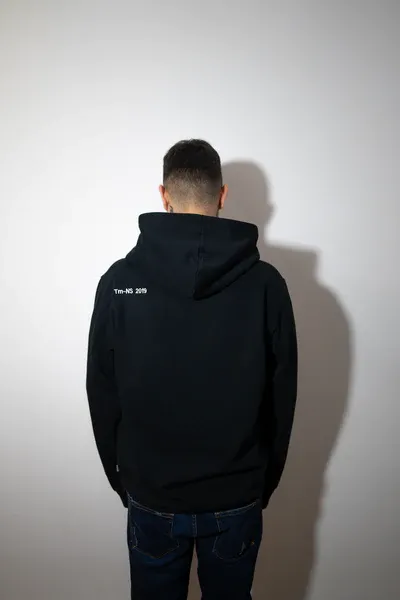 Createdby Logo hanorac negru oversize bumbac greu