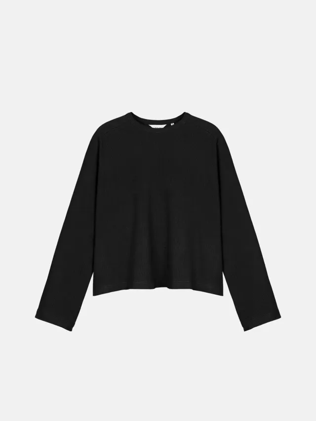 Enrage Thermal Black bluză termică neagră waffle