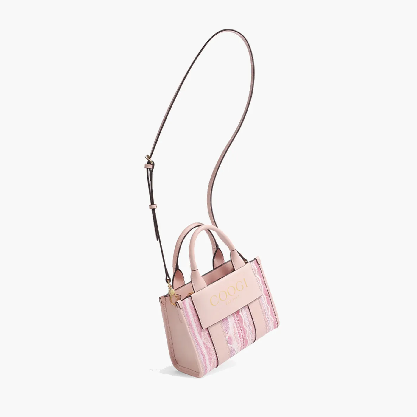 COOGI Hamptons Mini Tote geanta roz din piele