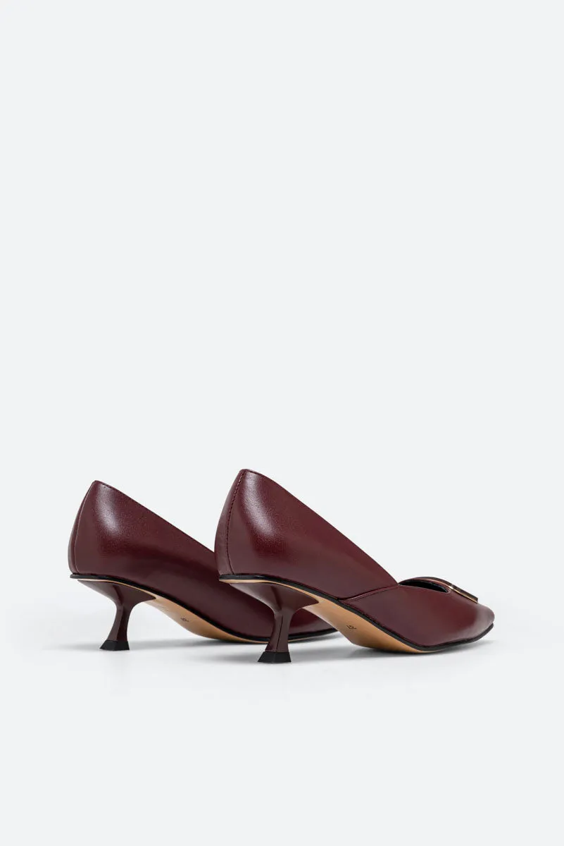 Gattinoni Ipswich pantofi toc piele visiniu 45 mm
