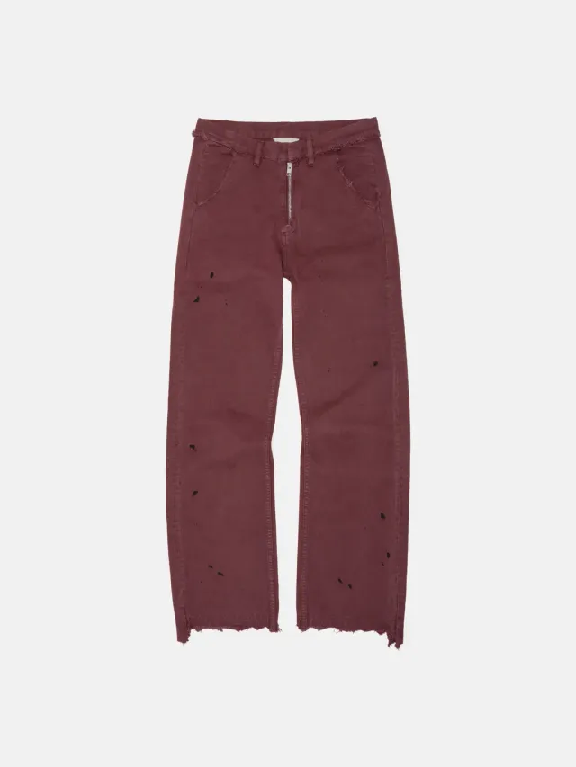 Enrage Casino pantaloni burgundy slim distrusi