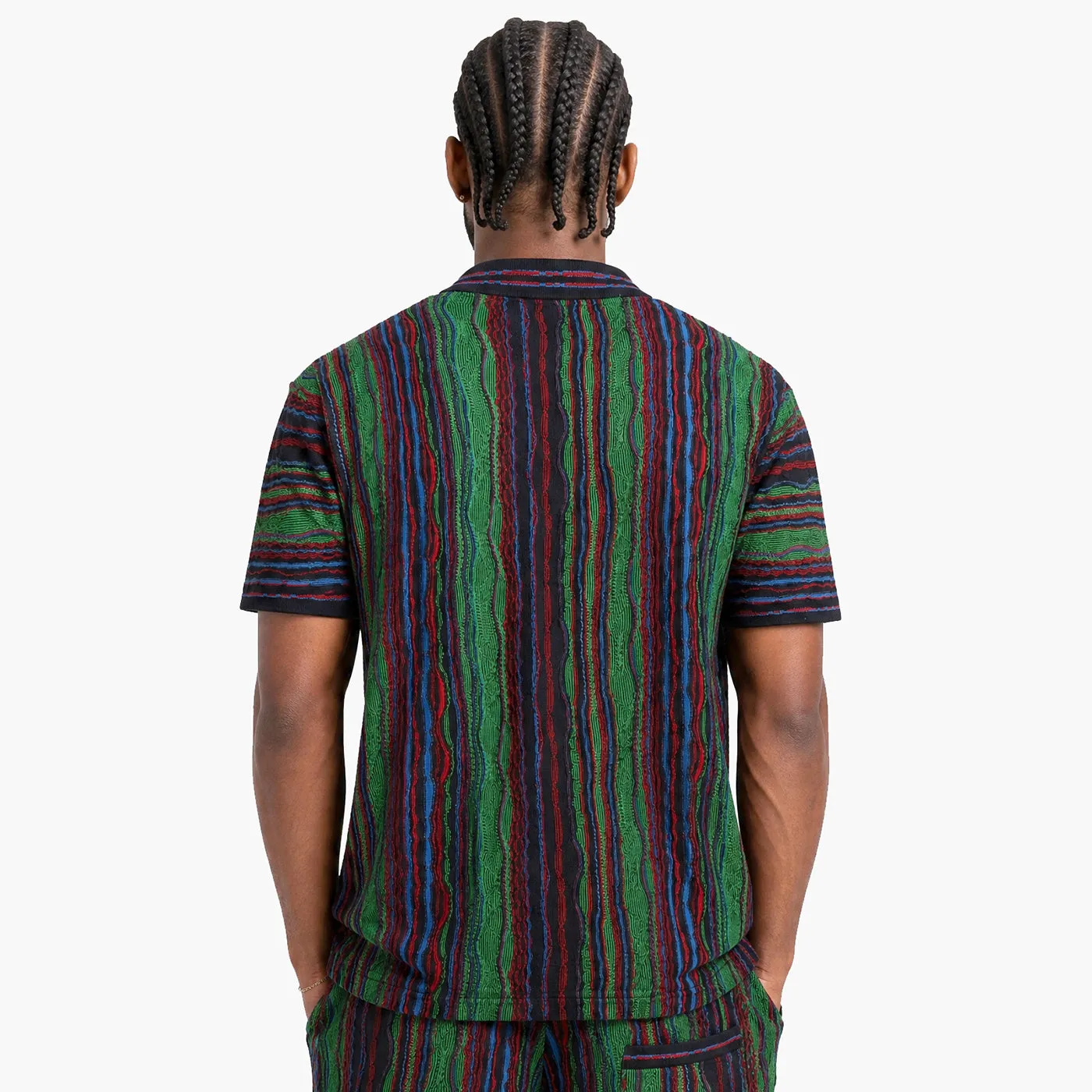 COOGI Light Weight Sweater Knit polo tricotat verde mercerizat