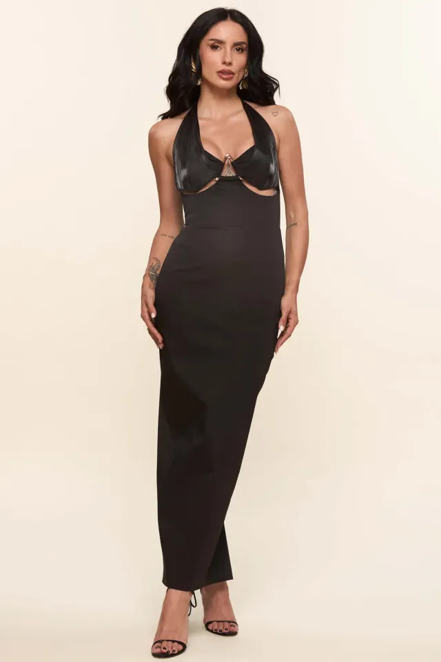 Grama Shop Noir Rochie neagra din bumbac