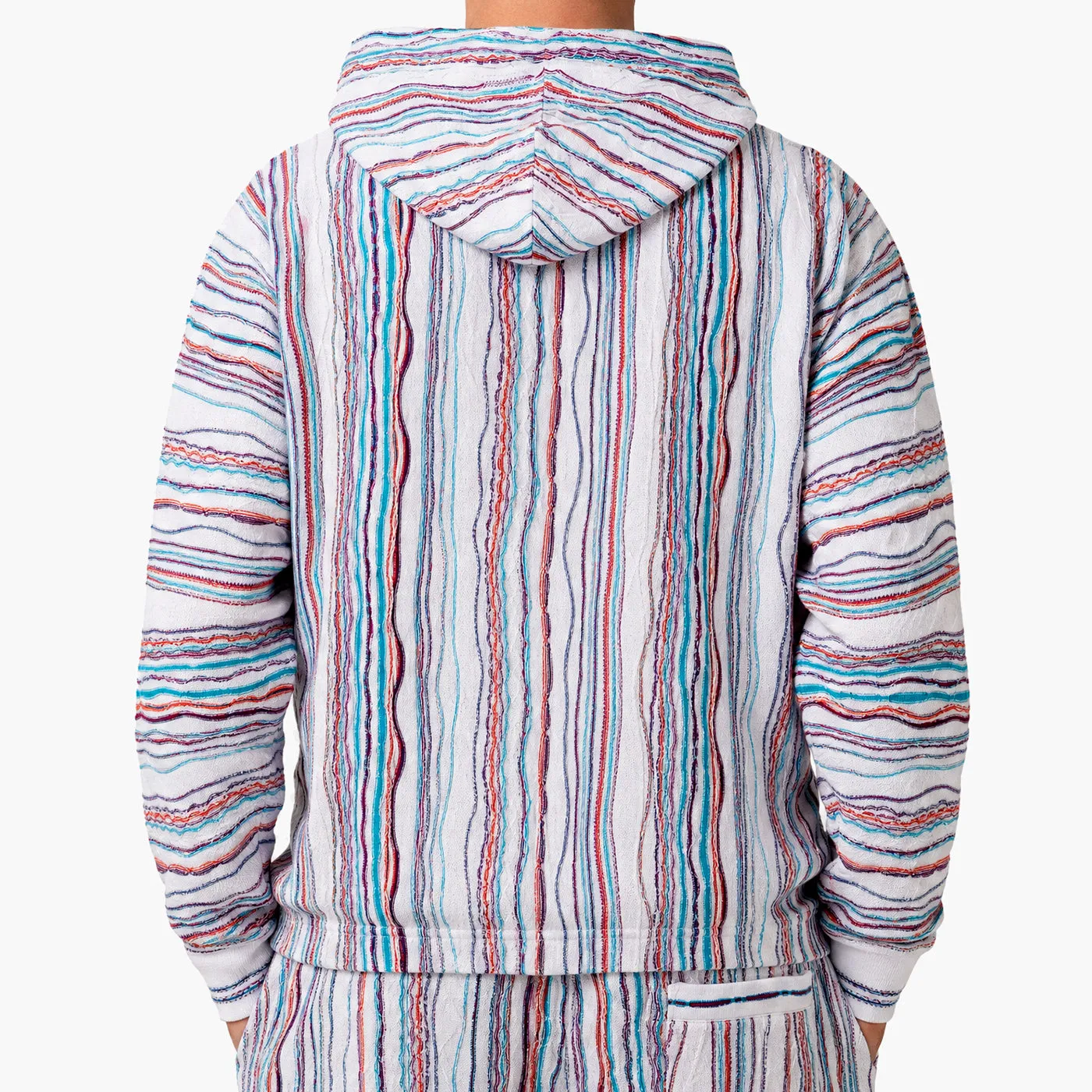 COOGI Light Weight Sweater Knit Hoody White Base hanorac alb