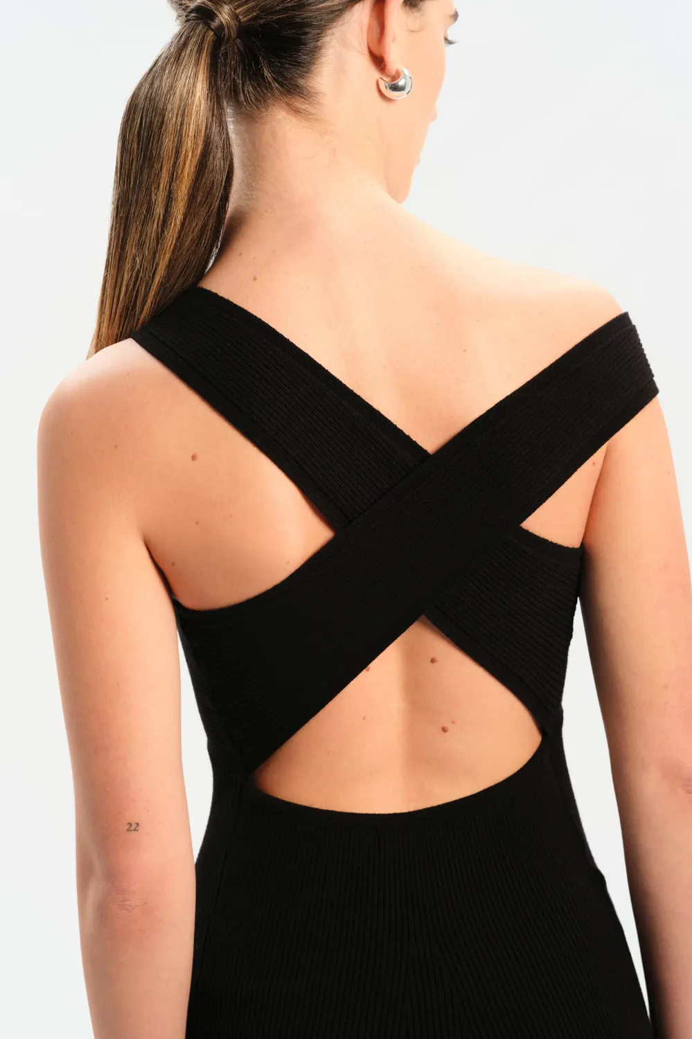 Dualitae VIKY rochie tricotata neagra lunga 126 cm