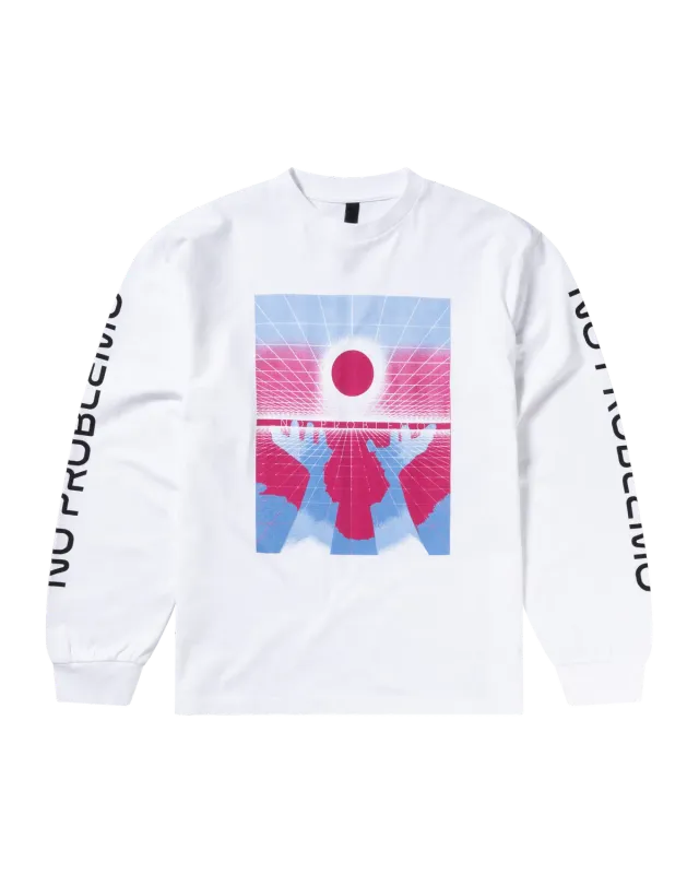 No Problemo Dimentions LS Tee bluză albă bumbac