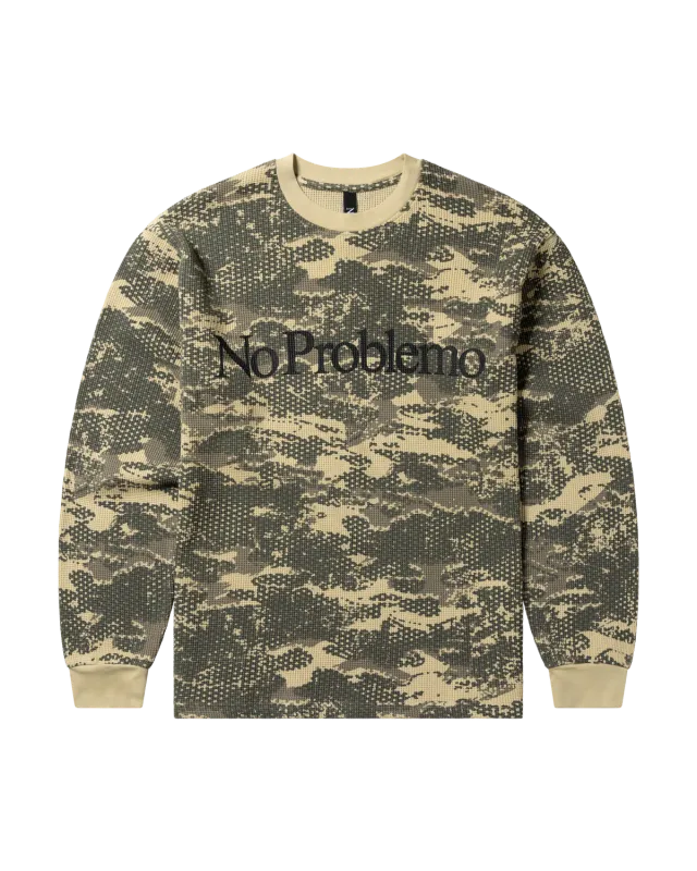No Problemo Forest Waffle tricou Sand bumbac