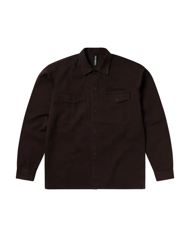 Mini Problemo LS Work Shirt cămașă maro M bumbac