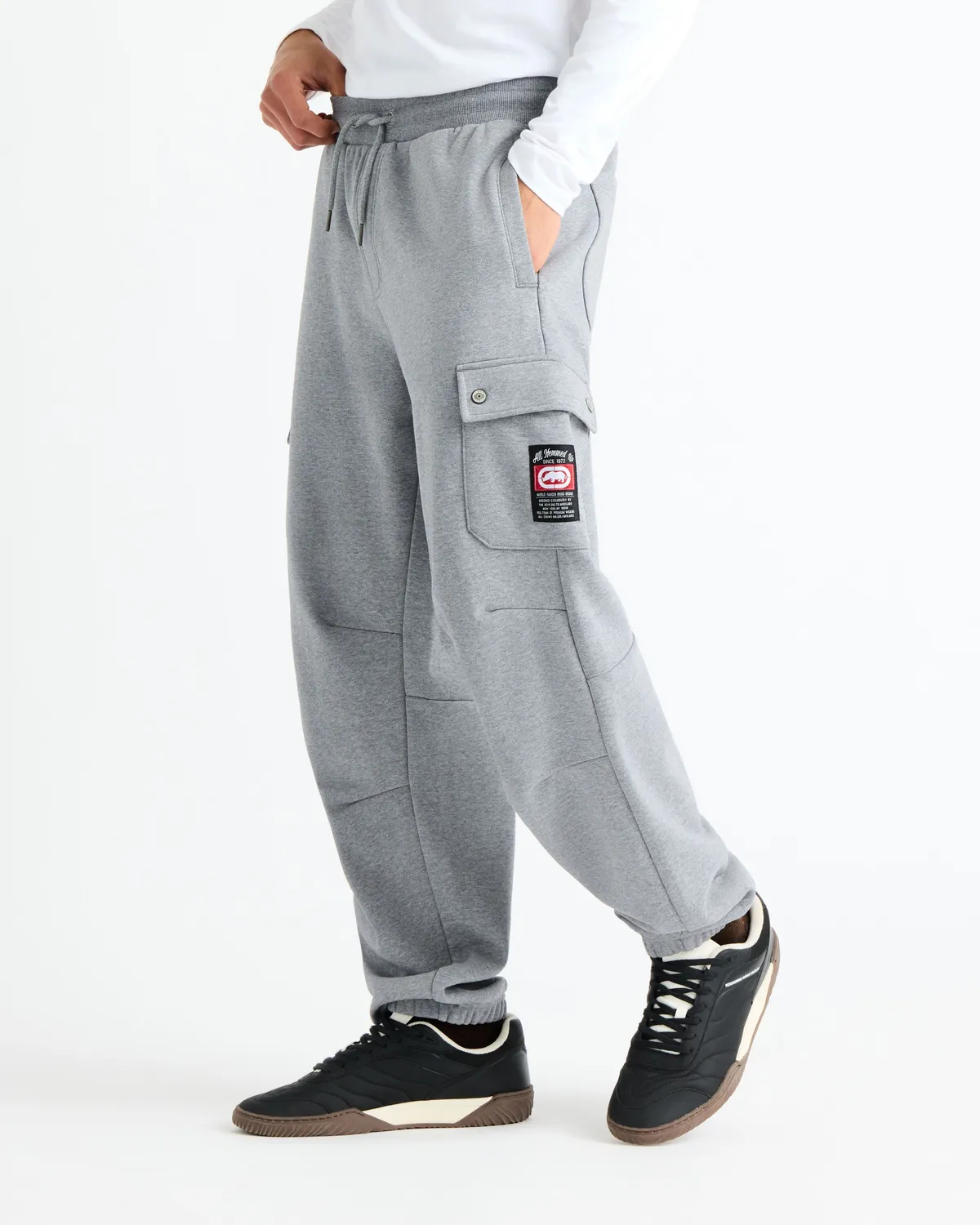 Ecko Red Cargo Pocket Fleece Baggy Pant pantaloni gri