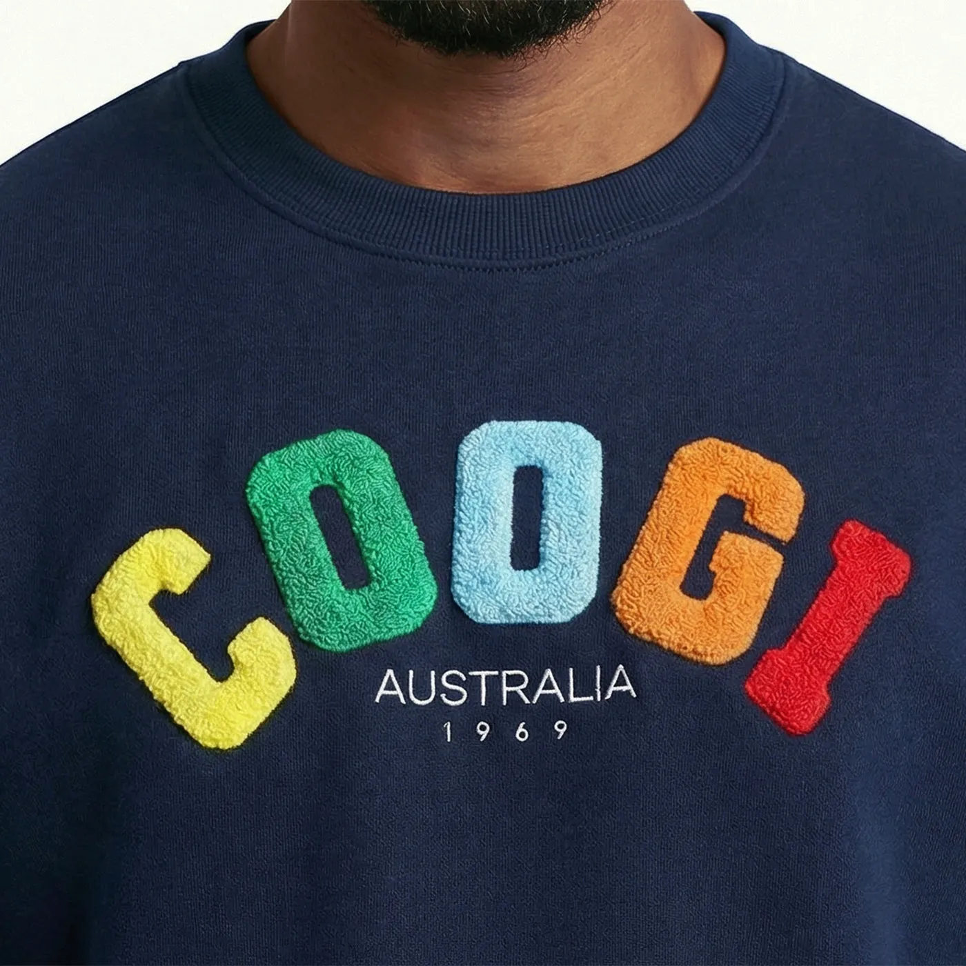 COOGI Crown Reserve Block Logo bluză crew bleumarin oversized