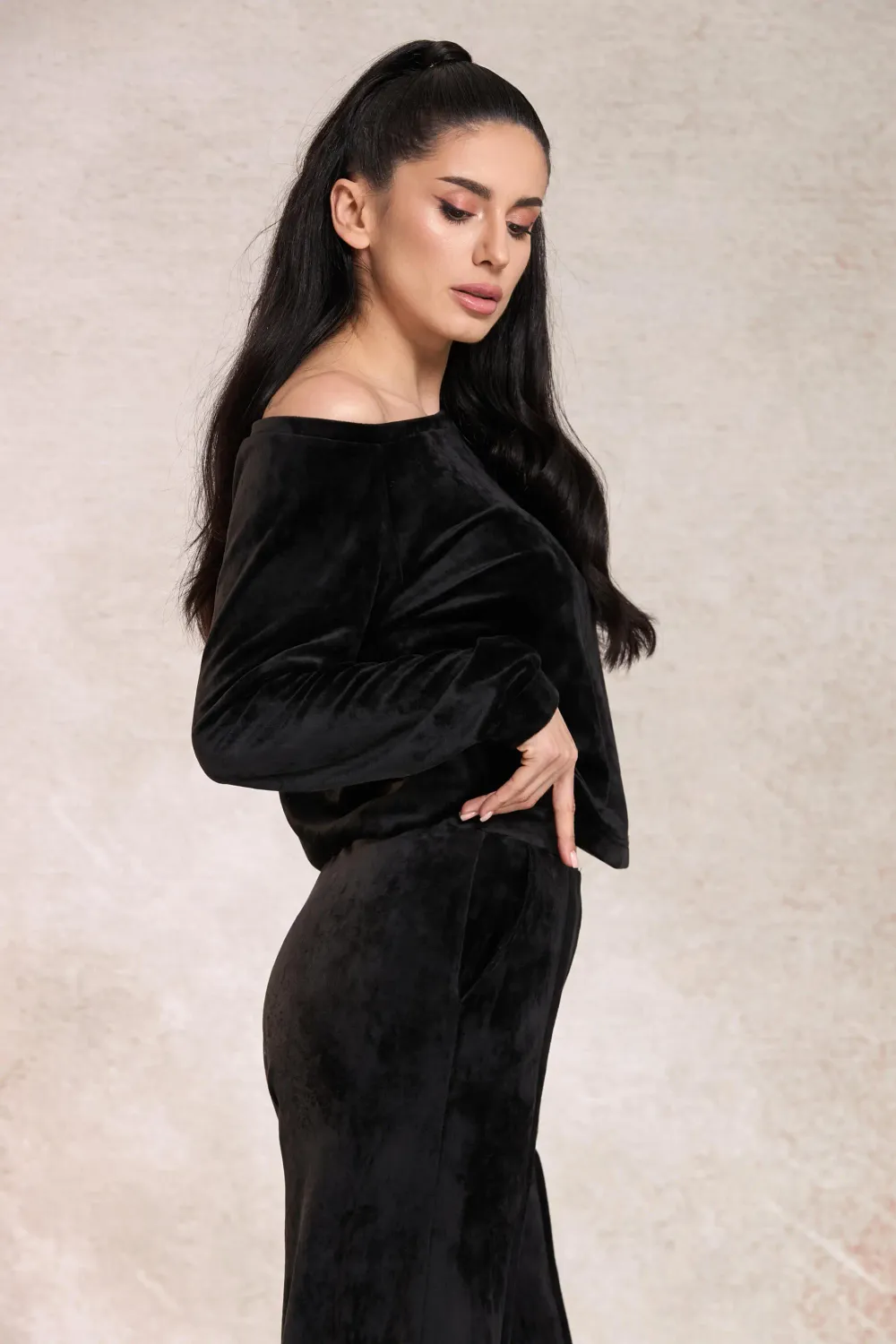 Grama Shop Fit Larg trening negru cu croi larg