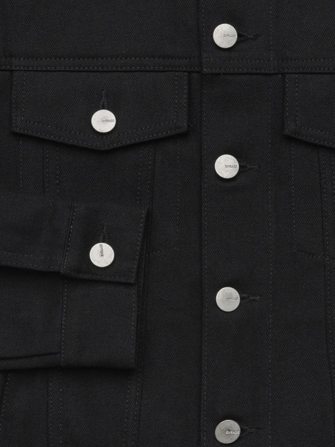 Enrage Denim geacă All Black denim brut 14 oz