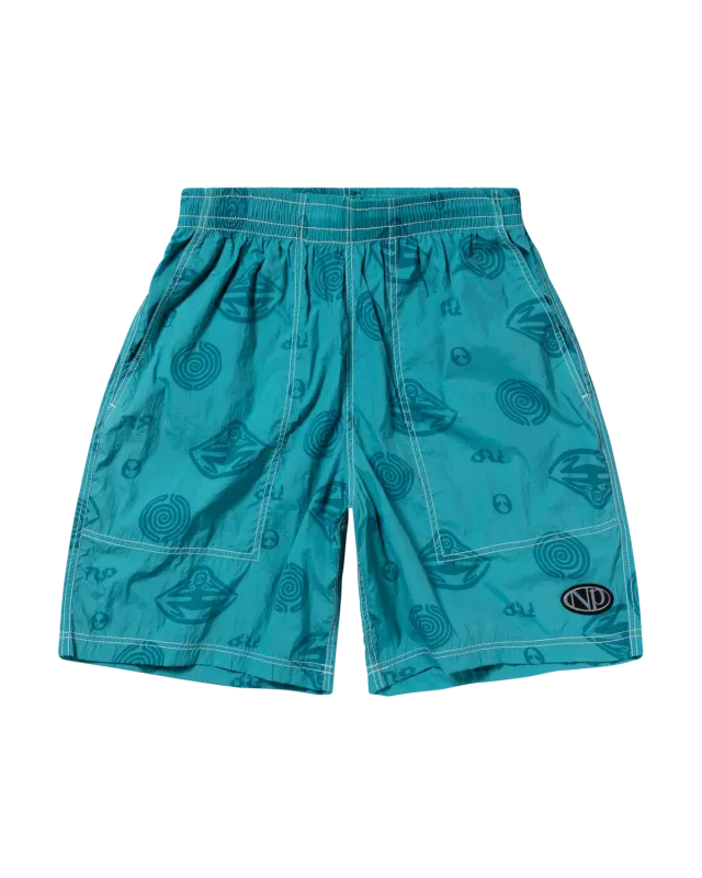 No Problemo Space Travel pantaloni scurti aqua nylon