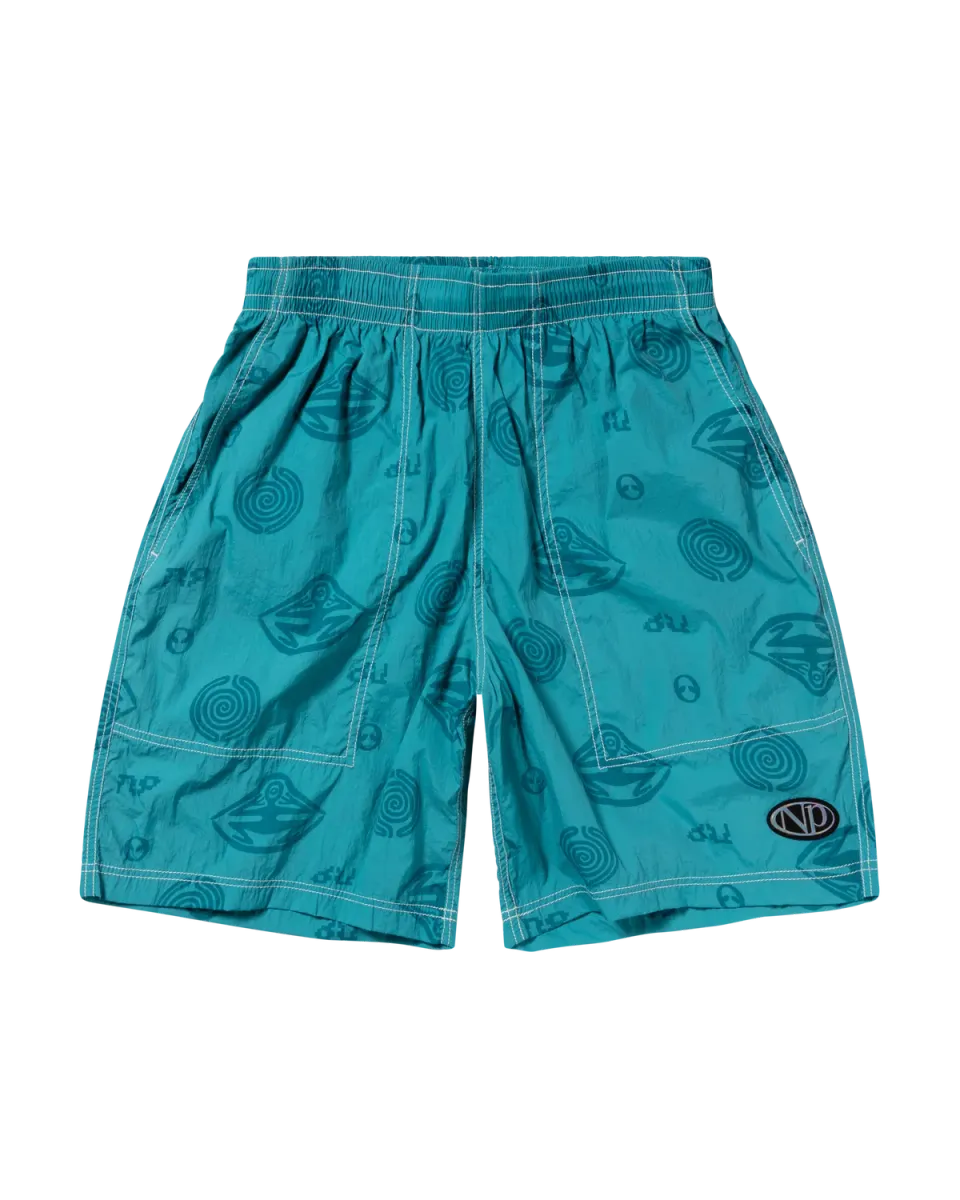 No Problemo Space Travel pantaloni scurti aqua nylon