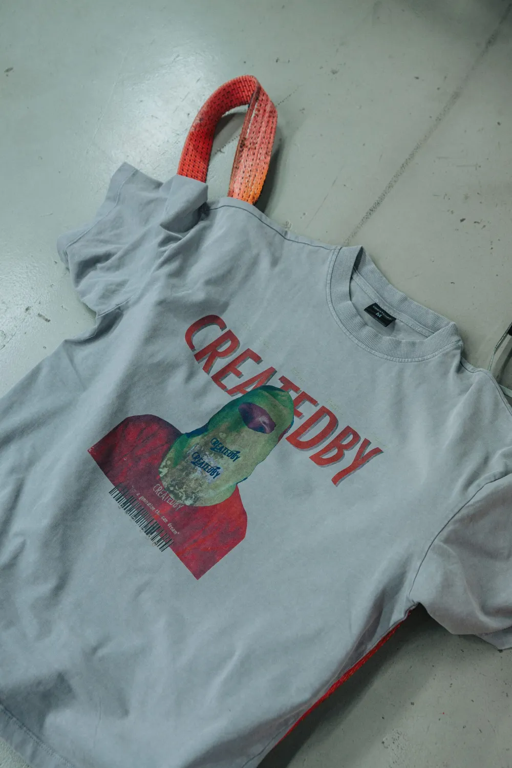 Createdby Origins Grey Washed tricou gri spălat bumbac