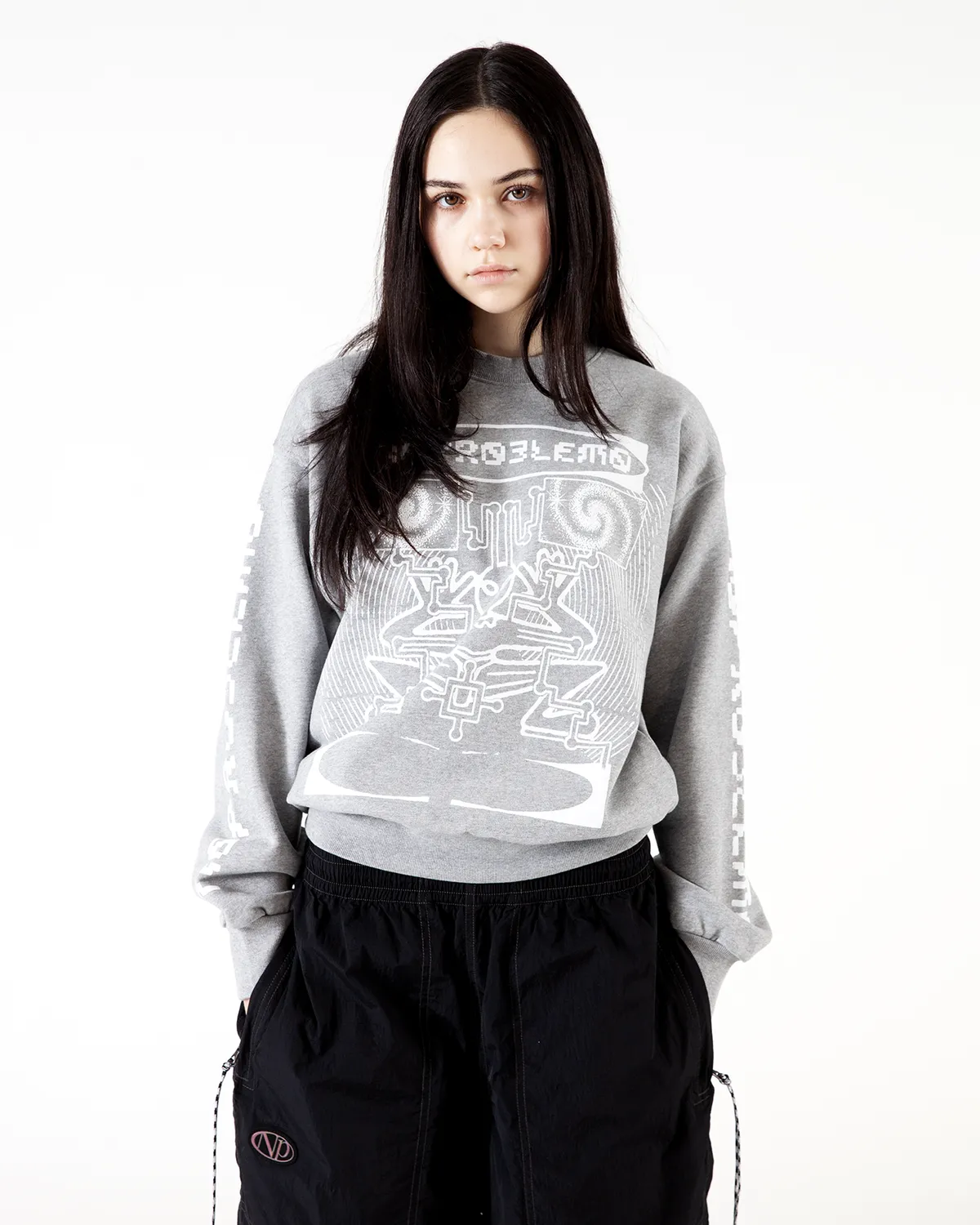 No Problemo Braniac hanorac gri melanj fleece