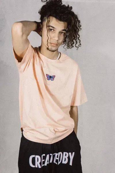 CREATEDBY Butterfly V2 tricou greu oversize brodat