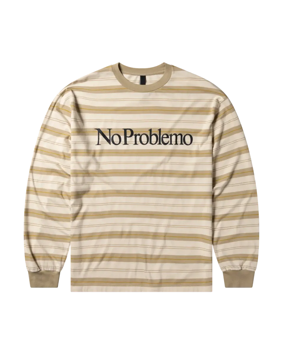 No Problemo Striped LS Tee bluză bej dungi bumbac