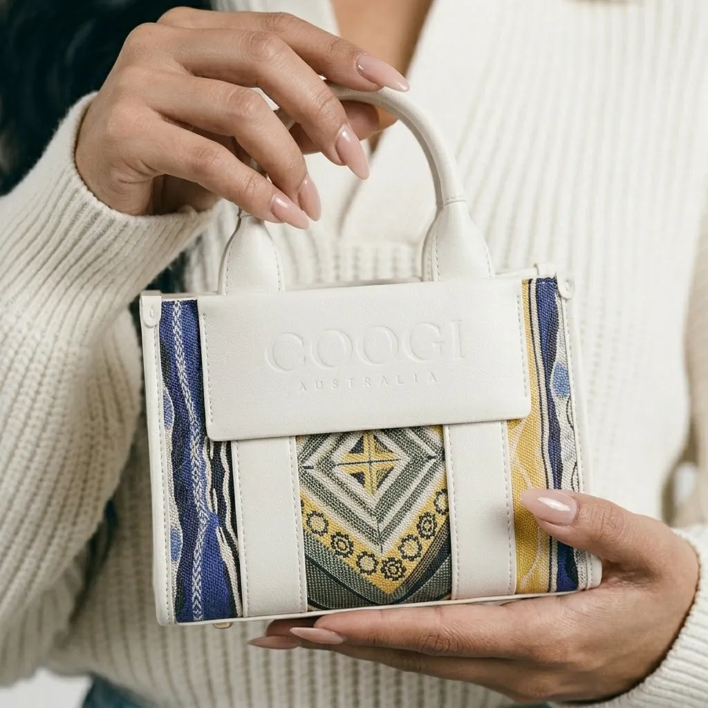 COOGI Hamptons Mini geanta tote cream piele