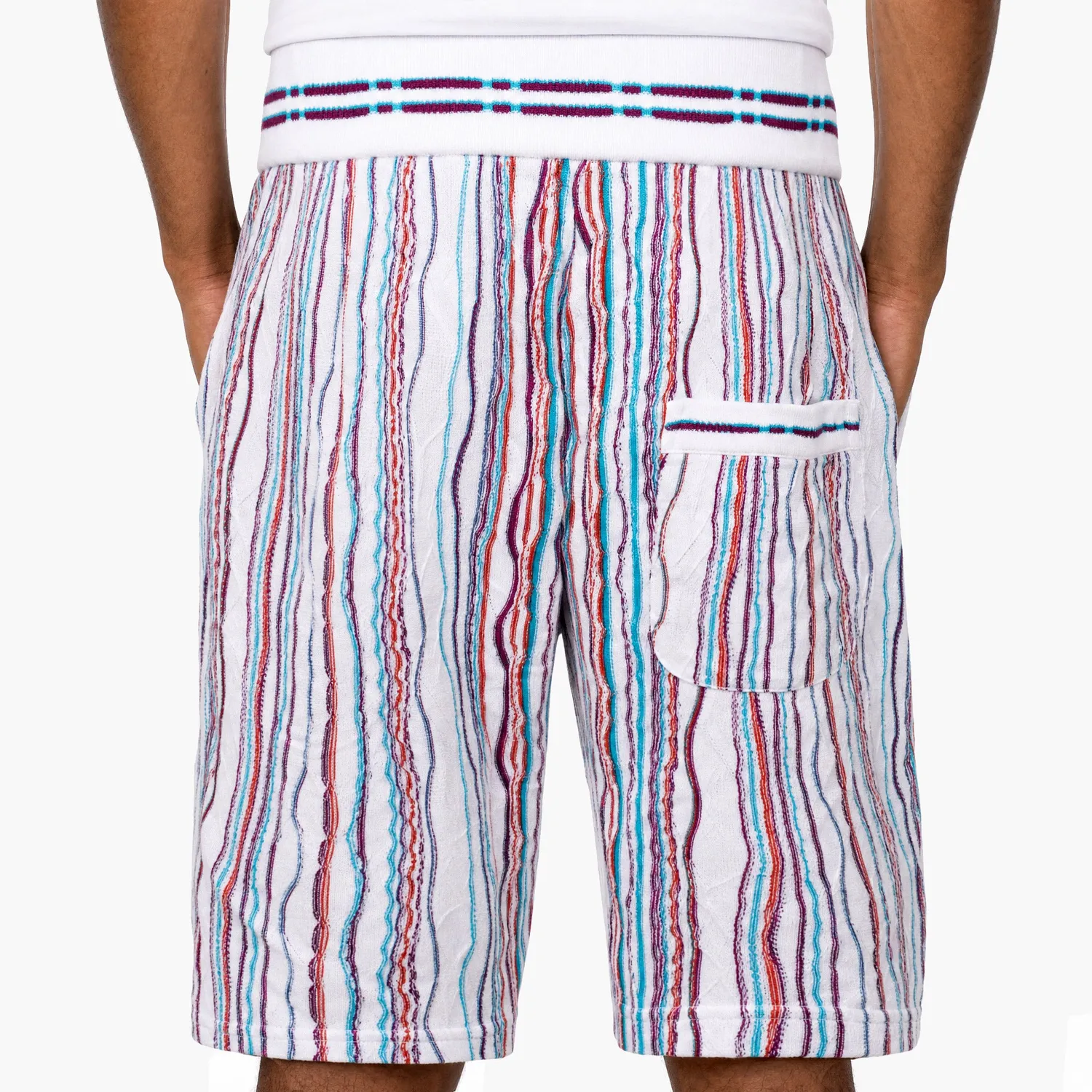 COOGI Light Weight Sweater pantaloni scurti albi bumbac mercerizat
