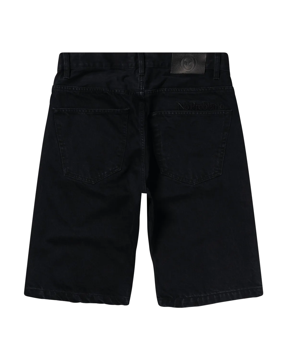 No Problemo Denim Bagi Shorts șort negru denim
