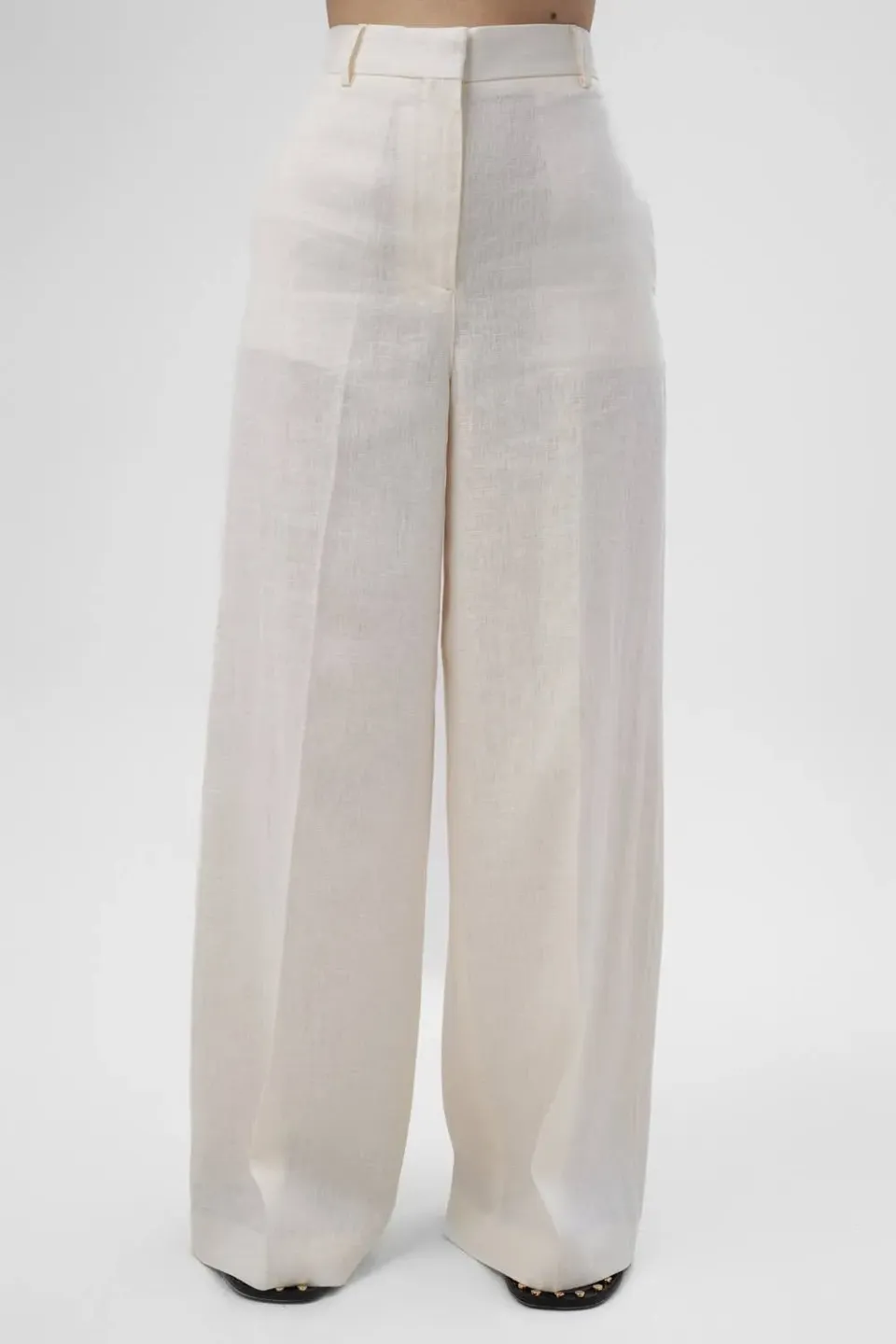 Dualitae Margot pantaloni albi in lungi