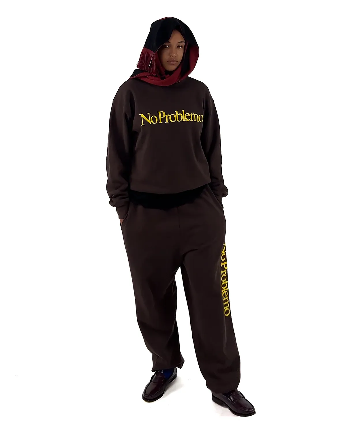 No Problemo Sweatpant pantaloni trening maro bumbac