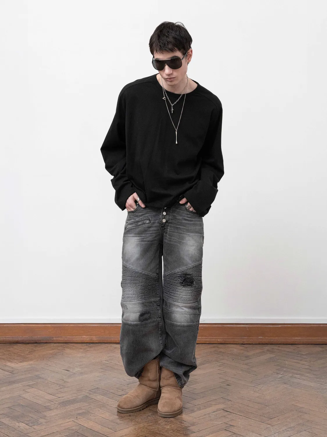 Enrage Baggy Longsleeve bluza neagra bumbac