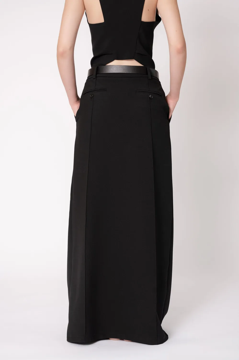Dualitae Celine fustă maxi neagră 106 cm
