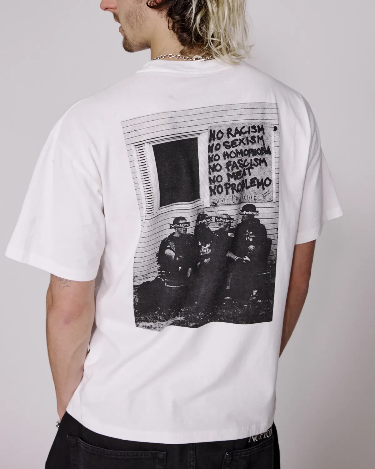 No Problemo No War tricou alb bumbac