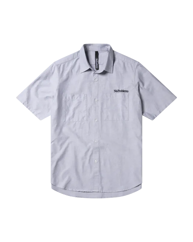 No Problemo SS Uniform cămașă gri broderie piept