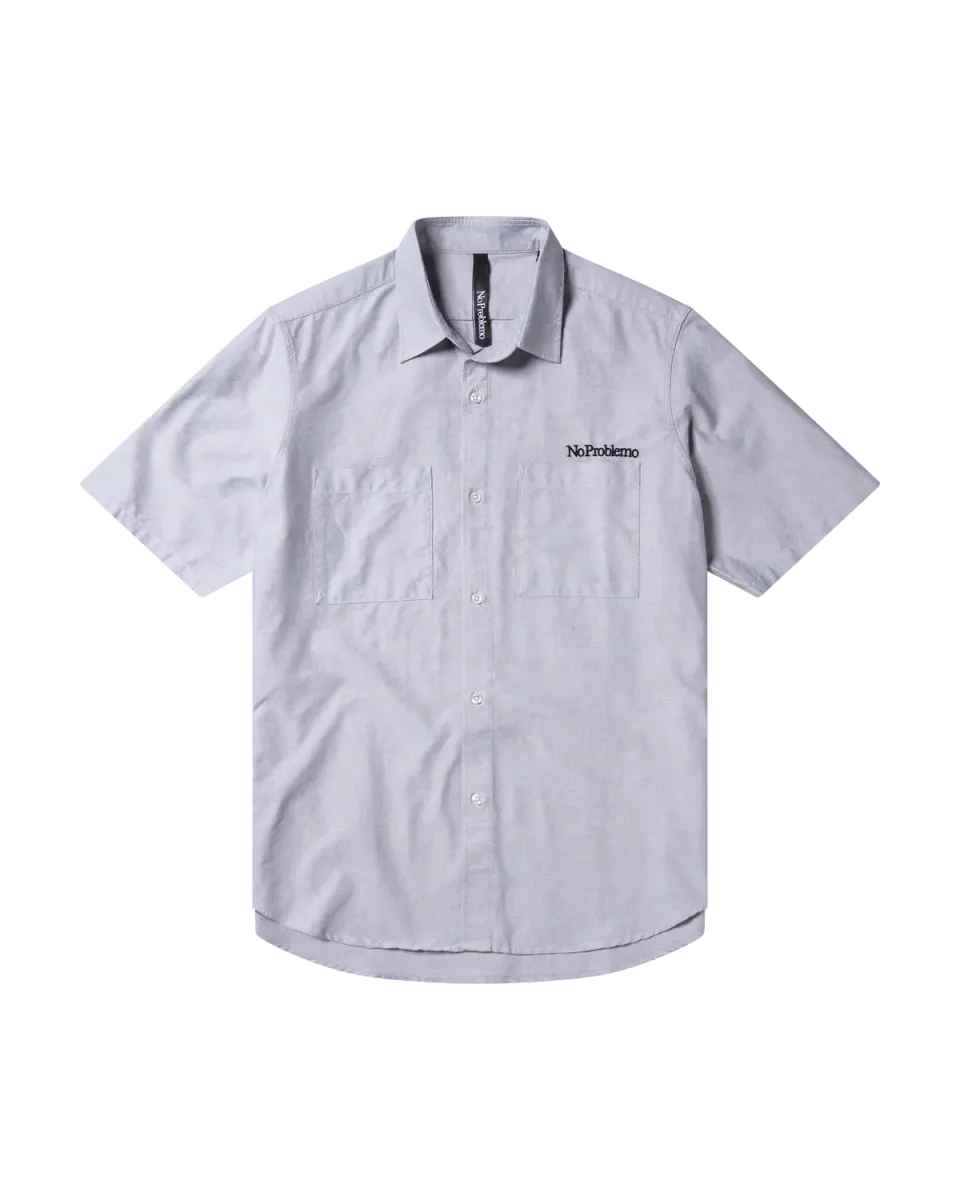 No Problemo SS Uniform cămașă gri broderie piept