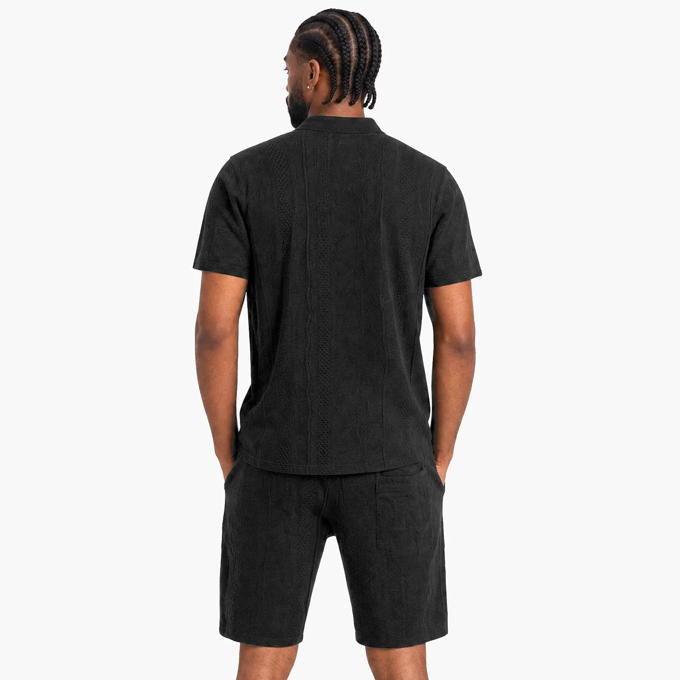 COOGI Light Weight Pantaloni scurti tricotati negri bumbac
