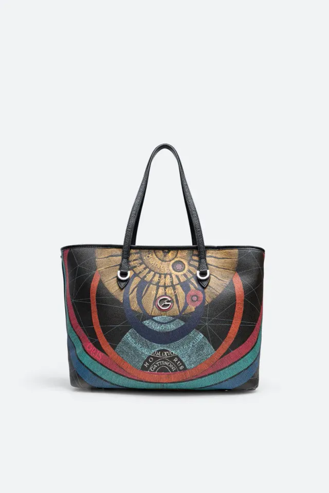 Gattinoni Planetarium Shopping mare Black piele 38x29