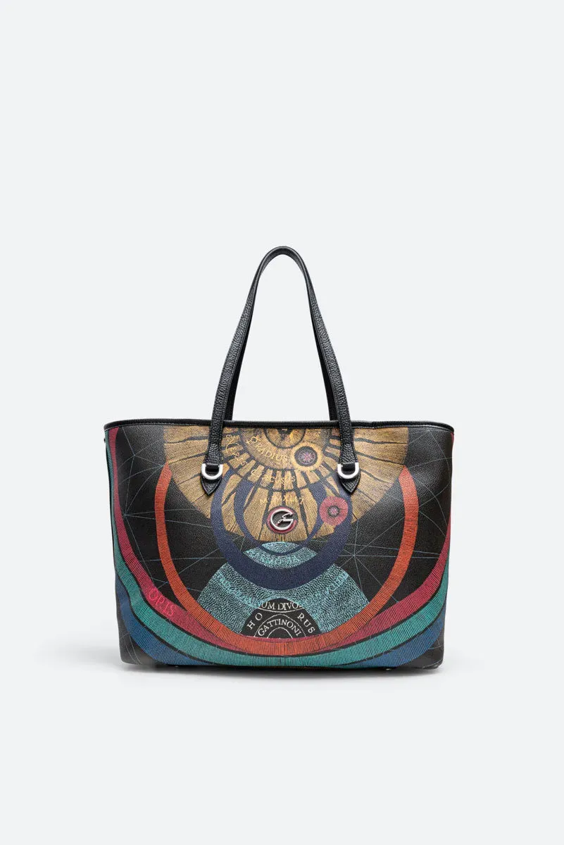 Gattinoni Planetarium Shopping mare Black piele 38x29
