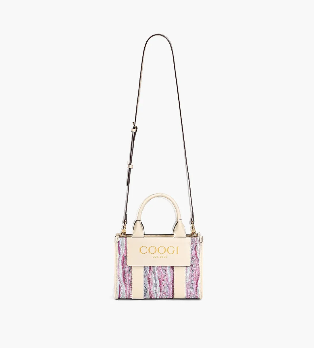 COOGI Hamptons geantă mini fuchsia piele imprimată