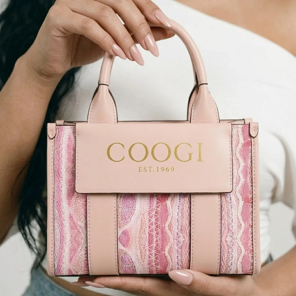 COOGI Hamptons Mini Tote geanta roz din piele
