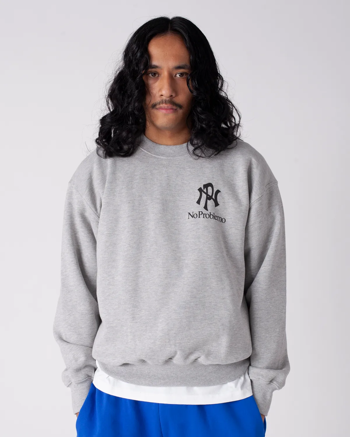 No Problemo NYP Sweatshirt bluză gri melanj bumbac