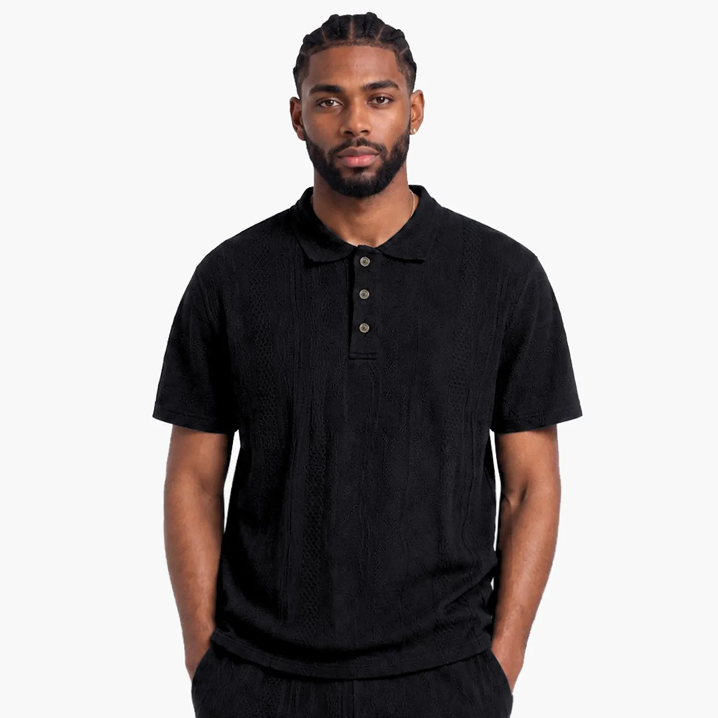 COOGI BlackOut Polo tricou polo negru bumbac