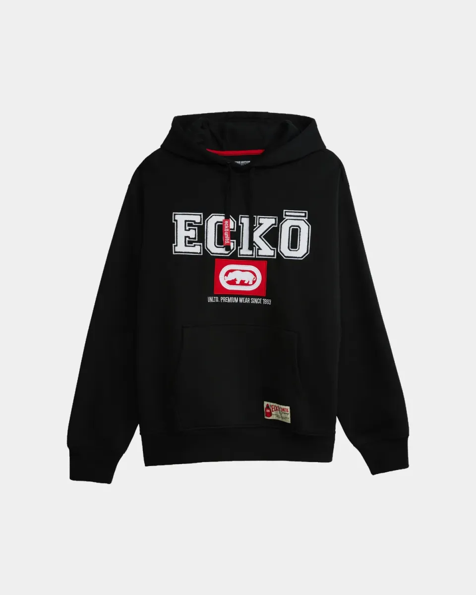Ecko Classic Fleece hoodie negru logo piept