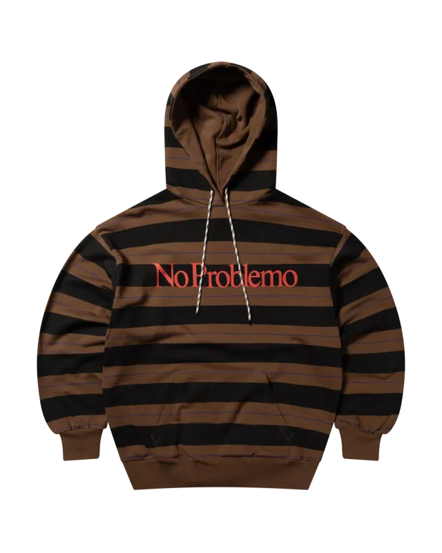 No Problemo Striped hanorac maro dungi bumbac cu glugă