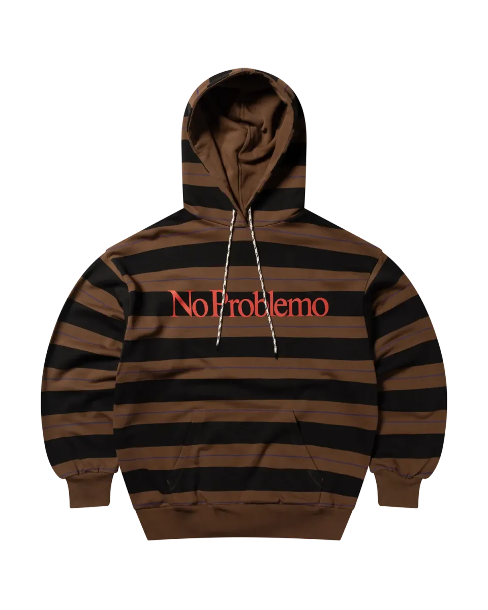 No Problemo Striped hanorac maro dungi bumbac cu glugă