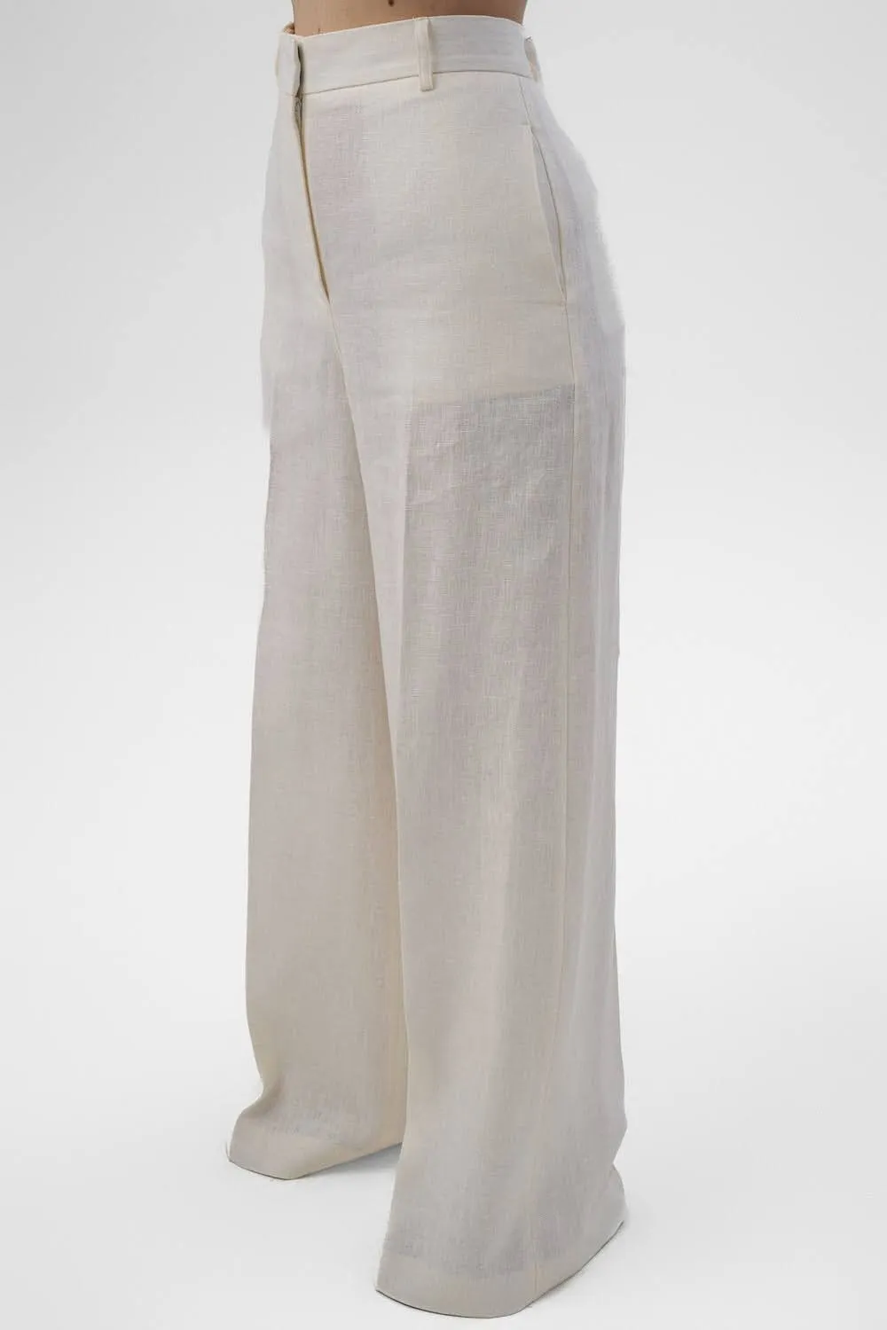 Dualitae Margot pantaloni albi in lungi