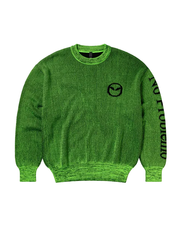 No Problemo Alien-O Glitch pulover verde jacquard