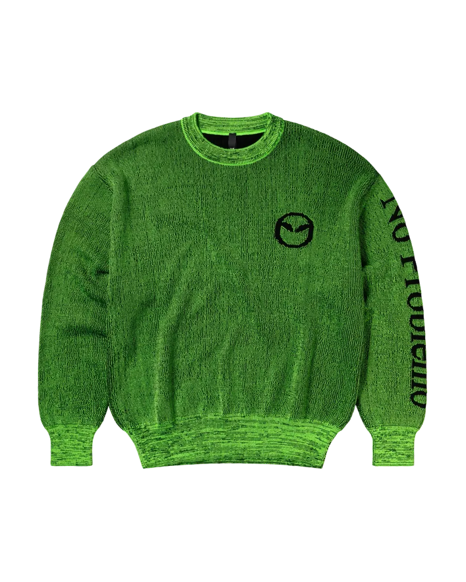 No Problemo Alien-O Glitch pulover verde jacquard