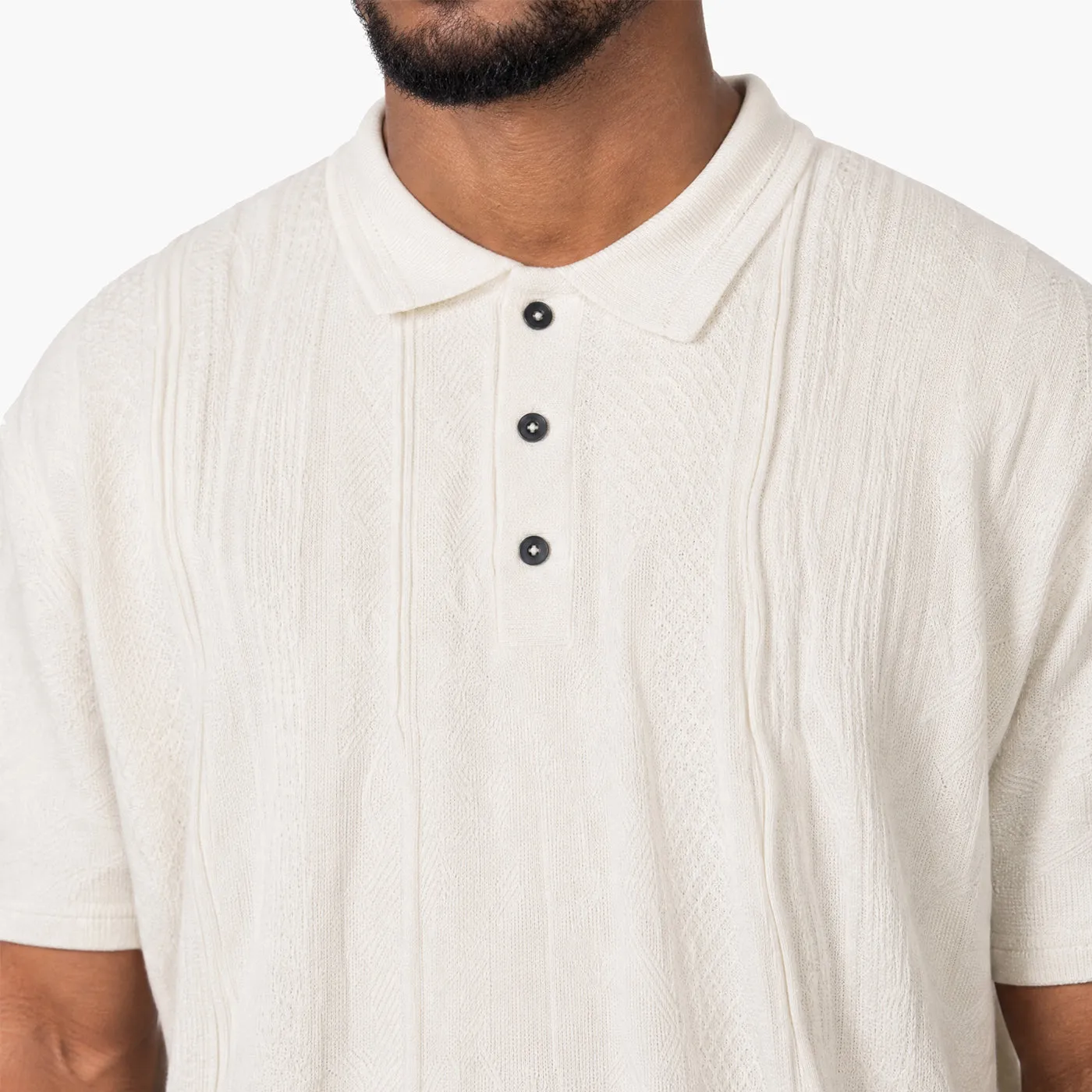 COOGI Lightweight Cloud Dancer polo tricot alb