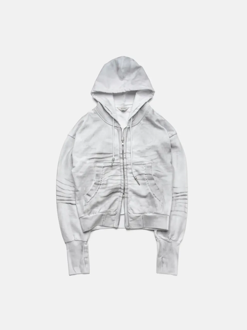 Enrage Dirty Spray Zip Hoodie hanorac alb bumbac