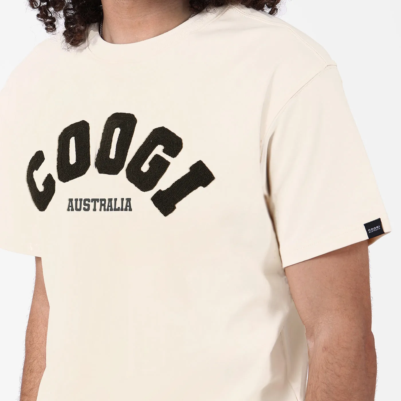 COOGI Applique tricou clasic crem logo tesut