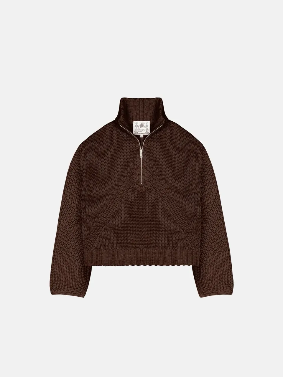 Enrage Quarter Zip pulover maro bumbac