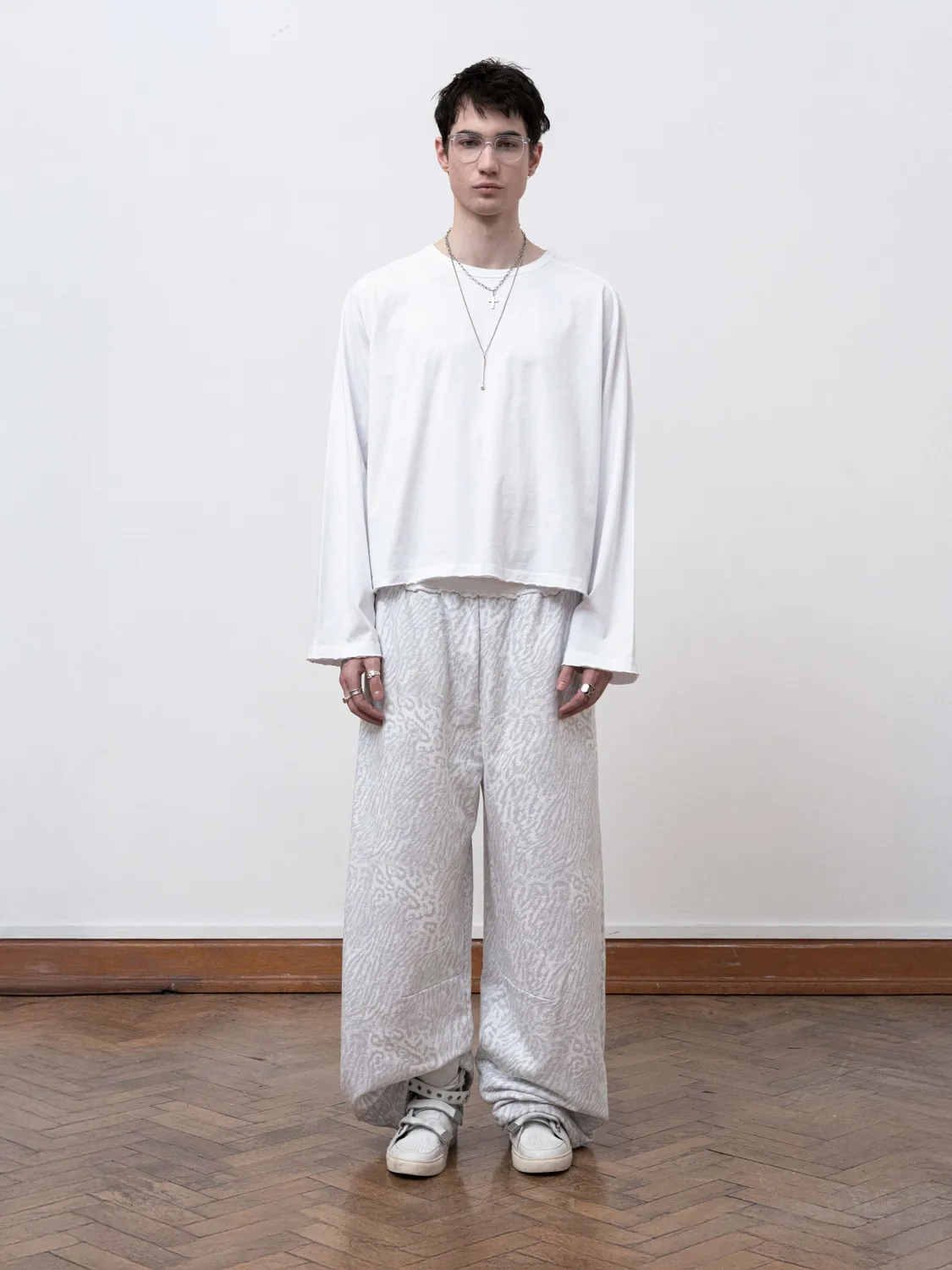 Enrage Baggy bluză mânecă lungă White bumbac
